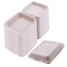 紙漿一鍵式方形便當盒 大型 b026, 25入, 1個