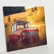 HTP 磁磚 田野中停放的汽車 C1395