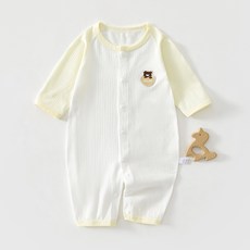 Bebeniz 刺繡貼片純棉長袖連身衣