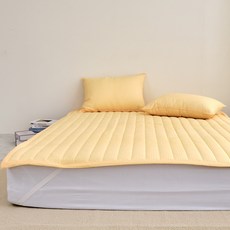 nubizio 夏日假期泡泡紗鬆緊帶床墊, 黃色