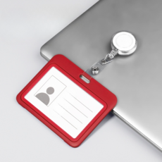 굄스 易拉扣姓名牌 名牌 10.2 x 8 cm, 2個, 紅色橫式