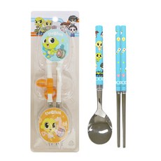 LE BARN 韓國製造辛比的怪怪屋聯名孩童學習餐具 3件組, 混色, 學習筷 + 湯匙 + 筷子