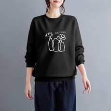 포플러앤씨 여성용 루온 빅사이즈 맨투맨 티셔츠 P24WT101715