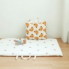 asomn 嬰幼兒用涼感Duraron幼兒園午睡被 + 睡墊 + 枕頭組 可拆式, 熊熊