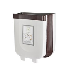 廚房掛式小型垃圾桶 8L, 02 白色, 1個