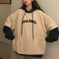 페이크 반소매 투피스 오버핏 임산부 상의 후드티