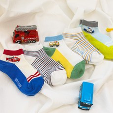 Kids FUTURE 重型機具汽車 Rodis 網眼踝襪 5雙組
