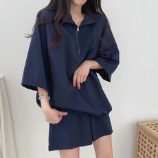 PEONIST Anorak半拉鍊短袖短褲套裝