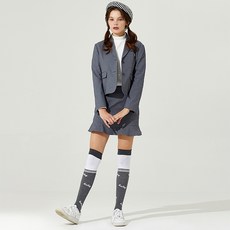 HALEY 女款珍珠扣環傘狀短裙 HF-WK1309GY01