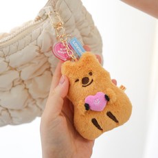 KiKi QUOKKA Loving You 愛心鑰匙圈, Kiki 棕色, 16cm, 1個