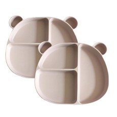 Kitchen9 吸盤式矽膠孩童分格餐盤, 粉色, 單品