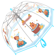 아이나라에듀 느긋한 카피바라 돔형 자동 소형 우산