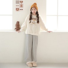 Nanajuni 女童連帽小熊寬幅上下套裝