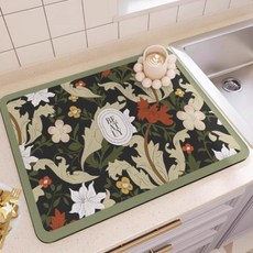 여신 미끄럼 방지 규조토 주방 고급 흡수 속건 식탁매트, 스타일16, 2개, 30 x 50 cm