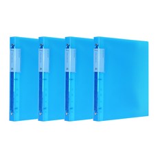 ECO Chungwoon 環保清潔鏈接文件夾A420張, 藍色, 4個