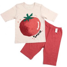 Maykids 童款番茄印花短袖T恤7分褲套裝