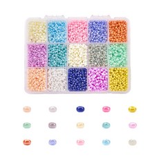 珍珠光珍珠珠子+盒子組, 15種, 1套