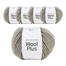Philiph纖維 Wool Plus 毛線, 4 灰米色, 5個