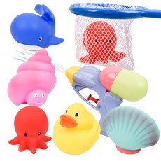 오즈토이 문어 뜰채 물총세트 목욕놀이완구 BA1016, 혼합색상, 1개