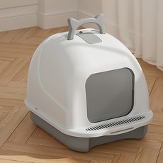 REDPUPPY 貓咪米爾便盆 + 貓砂鏟套組, 1套, 白色