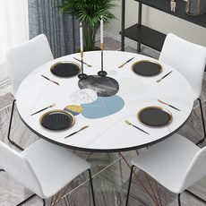 마켓A 옵티컬 기하학 방수 원형 식탁보, TYPE10, 110 x 110 cm