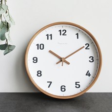 MJK 255 북유럽 브라운 무소음 벽시계, 연브라운
