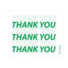 亮色方形感謝貼紙, 100個, 綠色