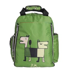 迷你女孩雙狗多功能後揹包 DG5127, 綠色