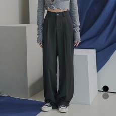 Awesomearound 女款打摺後鬆緊西裝寬褲