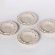 Ahtty home 居家咖啡館 圓形盤 S, 4個, 奶油白, 單品