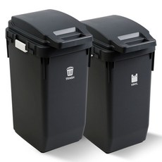 Lifist 阿德利 分類回收桶 60公升, 黑色