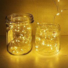 電池式LED鼓形燈泡串燈 50燈, 暖白色