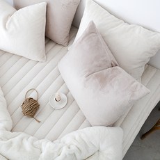 BasicTone 基本色調保暖高級超細纖維絎縫床墊, 象牙白