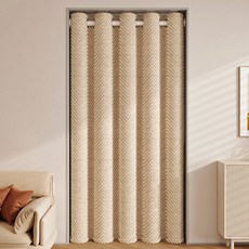 지앤와이 외풍막이 단열 4중직 두꺼운 극세사 누빔 암막 커튼