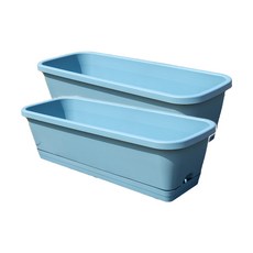 오늘의공감 고급 사각 플라스틱 슬릿 화분, 블루, 2개