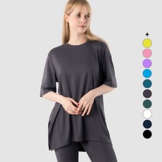 ARMEDES 女款蜜桃絨觸感寬鬆版型側邊開衩短袖T恤 AR-239