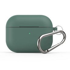 Ahome AirPods 3代 矽膠鑰匙圈保護殼, 松針綠, A3SKC-PNG