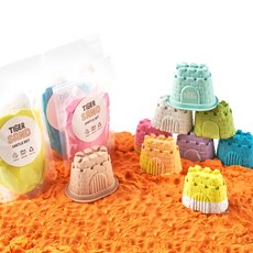 MY LITTLE TIGER 沙堡 5種 x 200g + 沙堡模具 2件組, 1套, 混合色