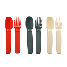 Dailylike Brunch餐具組, 1組, 彩虹色、抹茶色、象牙色, 3種湯匙+3種叉子