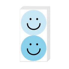 Donna&deco 雙色調微笑圓形貼紙 5cm, 天空天空, 120入