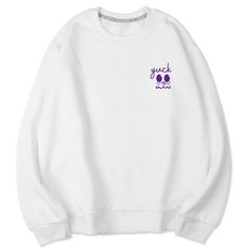 VENHIT Yuck字樣雀斑表情印花寬鬆刷絨長袖上衣