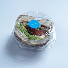 Tina Picnic 八角漢堡一次性餐盒 + 天空藍貼紙組, 餐盒 + 貼紙, 20套