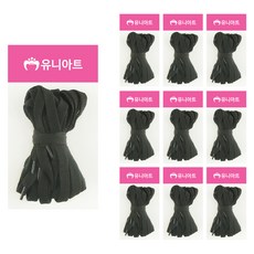 유니아트 1000 넙적운동화끈 3p, 검정, 10개