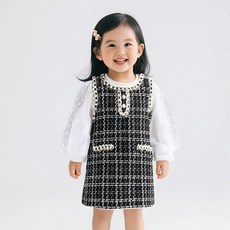 JOYMULTI 金色毛呢長袖T恤 + 連身裙套裝