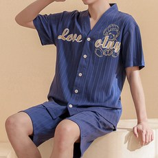 스타일컨택트 남성용 데일리 반팔 잠옷 상하의 세트 TM-D623