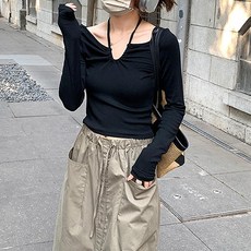 미드나잇코코 여성용 플레도 긴팔 티셔츠 B237WF03128