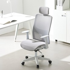 체어스코 에어블 풀메쉬 책상 컴퓨터 공부 학생 헤드 의자, 스톤 그레이