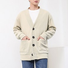 韓國 UMM 男士Oversize羅紋基本款素色長袖開襟衫