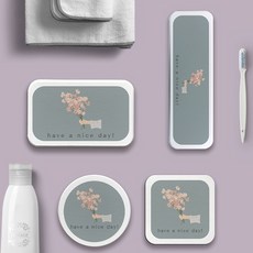 EVER HOUSE 花朵圖案珪藻土多功能置物墊組 4入, A款, 1組