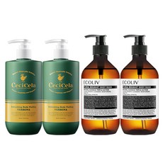 CeciCela 清爽身體去角質 500ml x 2p + Eco-Live 花香沐浴露 500ml x 2p, 1套